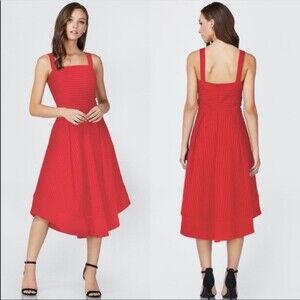 Adelyn Rae Cailin Textured Striped Midi Dress Sz M